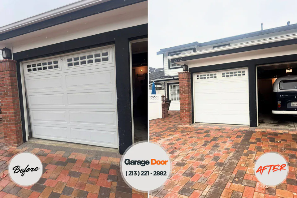 Before and after: garage door repair Cambridge, WI